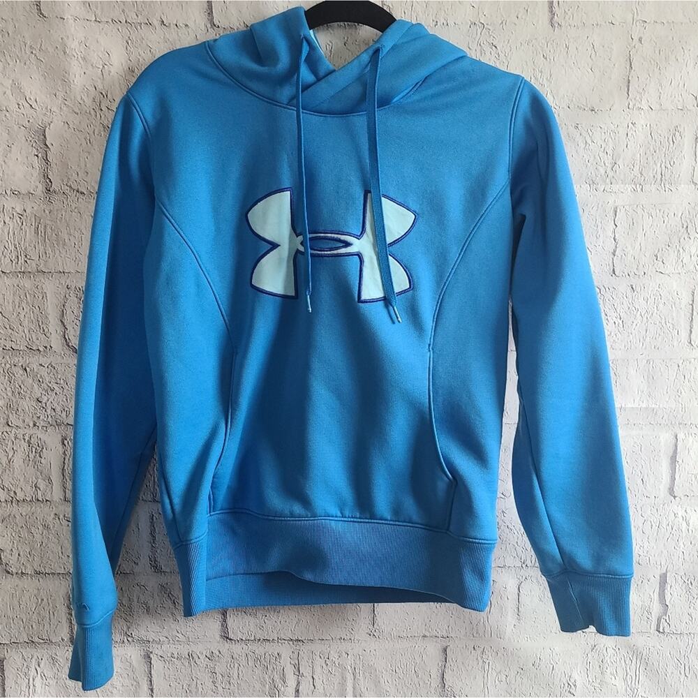 Blue Under Armour Drawstring Coldgear Hoodie Women's SZ S